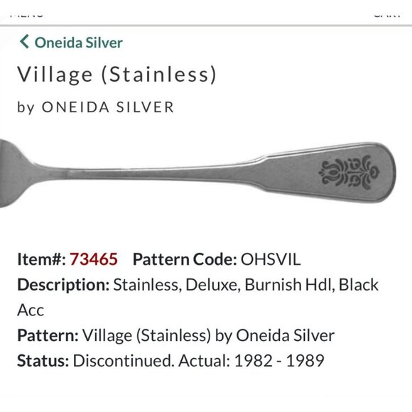 Oneida Silver Village Stainless Flatware Sugar Spoon Vintage 1982-1989 Discontin - Picture 2 of 4